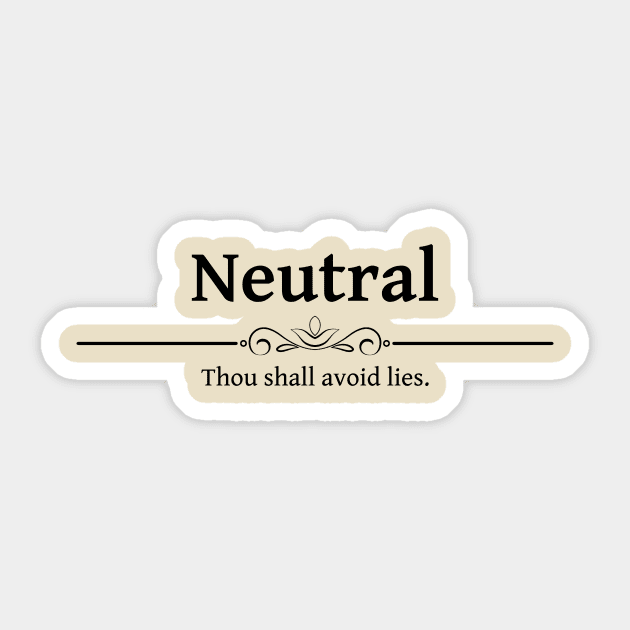 True Neutral DND 5e RPG Alignment Role Playing Sticker by rayrayray90